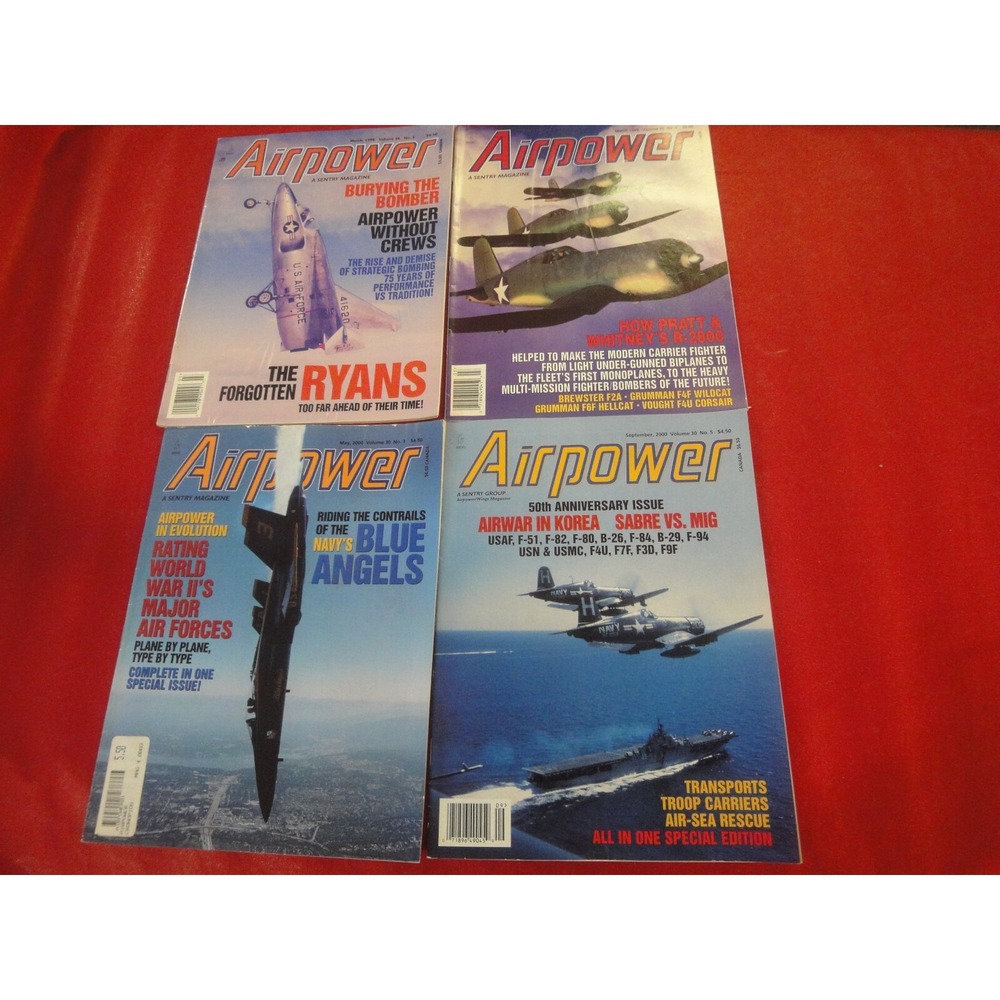 4 lot Vintage 1998 99 2000 AIRPOWER magazine airplane war plane aircraft 50th an